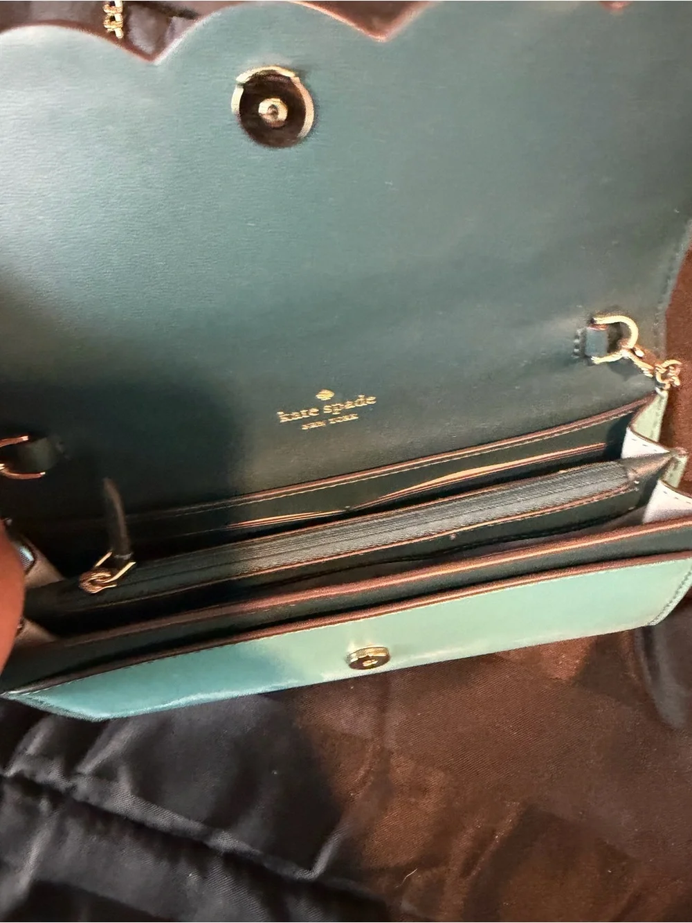 kate spade New York Turquoise Scallop Chain Crossbody Bag